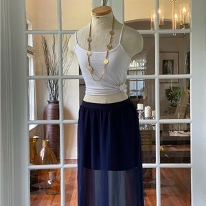 Skirt navy blue mini/maxi sheer‎